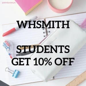 WHSmith student Discount 10% off
