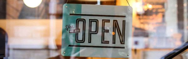 Open Sign in a store window